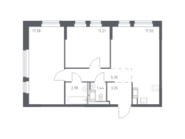 3 ккв (Евро) № 117 Корп.: 35.1 , Секция 1  в ЖК Новое Колпино