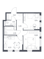 2 ккв № 382 Корп.: 31 , Секция 6  в ЖК Новое Колпино