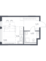 Студия № 212 Корп.: 31 , Секция 4  в ЖК Новое Колпино