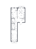 2 ккв № 242 Корп.: 37 , Секция 3  в ЖК Новое Колпино