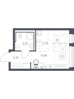 Студия № 388 Корп.: 37 , Секция 5  в ЖК Новое Колпино