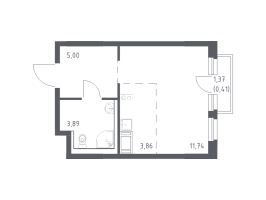 Студия № 112 Корп.: 33 , Секция 1  в ЖК Новое Колпино