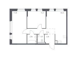 3 ккв (Евро) № 9 Корп.: 35.1 , Секция 1  в ЖК Новое Колпино