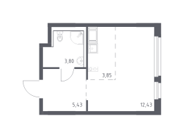 Студия № 17 Корп.: 33 , Секция 1  в ЖК Новое Колпино