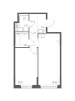 2 ккв (Евро) № 123 Корп.: 35.1 , Секция 1  в ЖК Новое Колпино