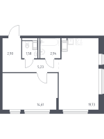 2 ккв (Евро) № 15 Корп.: 35.2 , Секция 1  в ЖК Новое Колпино