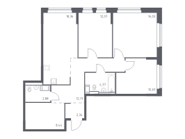 4 ккв (Евро) № 106 Корп.: 35.1 , Секция 1  в ЖК Новое Колпино