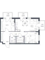 3 ккв (Евро) № 172 Корп.: 31 , Секция 4  в ЖК Новое Колпино