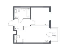 2 ккв (Евро) № 443 Корп.: 33 , Секция 5  в ЖК Новое Колпино