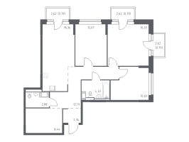3 ккв № 82 Корп.: 35.1 , Секция 1  в ЖК Новое Колпино