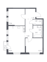3 ккв (Евро) № 94 Корп.: 33 , Секция 1  в ЖК Новое Колпино