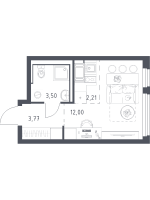 Студия № 419 Корп.: 37 , Секция 5  в ЖК Новое Колпино