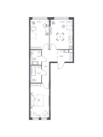2 ккв № 295 Корп.: 33 , Секция 3  в ЖК Новое Колпино