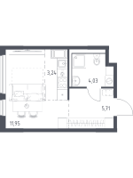 Студия № 178 Корп.: 31 , Секция 4  в ЖК Новое Колпино