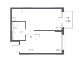 2 ккв (Евро) № 75 Корп.: 33 , Секция 1  в ЖК Новое Колпино