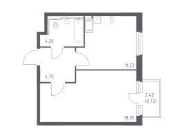 1 ккв № 186 Корп.: 33 , Секция 2  в ЖК Новое Колпино