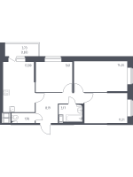 3 ккв № 475 Корп.: 39 , Секция 6  в ЖК Новое Колпино