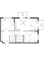 3 ккв (Евро) № 205 Корп.: 31 , Секция 4  в ЖК Новое Колпино