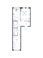 2 ккв № 197 Корп.: 37 , Секция 3  в ЖК Новое Колпино