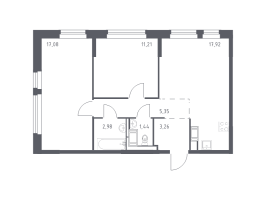 3 ккв (Евро) № 69 Корп.: 35.1 , Секция 1  в ЖК Новое Колпино