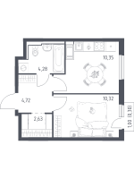 1 ккв № 253 Корп.: 31 , Секция 4  в ЖК Новое Колпино