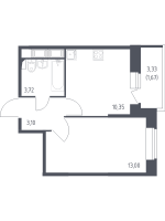 1 ккв № 594 Корп.: 39 , Секция 7  в ЖК Новое Колпино