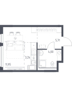Студия № 257 Корп.: 31 , Секция 4  в ЖК Новое Колпино