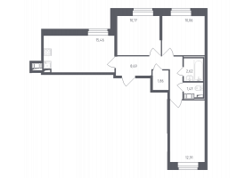 4 ккв (Евро) № 43 Корп.: 36 , Секция 2  в ЖК Новое Колпино