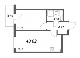 1 ккв № 201 Корп.: 1.4.1 , Секция 1  в ЖК Новоорловский