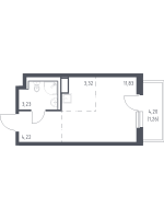 Студия № 496 Корп.: 1.3 , Секция 8  в ЖК Новые Лаврики