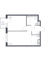 2 ккв (Евро) № 188 Корп.: 1.3 , Секция 3  в ЖК Новые Лаврики