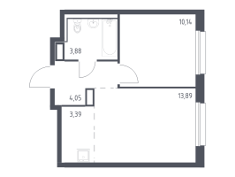 2 ккв (Евро) № 168 Корп.: 1.3 , Секция 2  в ЖК Новые Лаврики