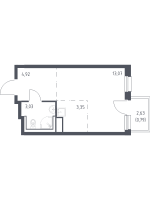 Студия № 598 Корп.: 1.3 , Секция 9  в ЖК Новые Лаврики
