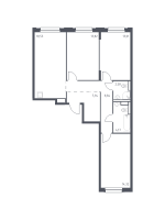 4 ккв (Евро) № 96 Корп.: 1.3 , Секция 2  в ЖК Новые Лаврики