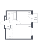 2 ккв (Евро) № 98 Корп.: 1.3 , Секция 2  в ЖК Новые Лаврики