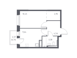 1 ккв № 183 Корп.: 1.1 , Секция 2  в ЖК Новые Лаврики