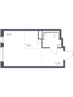 Студия № 184 Корп.: 1.3 , Секция 3  в ЖК Новые Лаврики