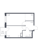 1 ккв № 82 Корп.: 1.3 , Секция 2  в ЖК Новые Лаврики