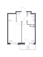 1 ккв № 500 Корп.: 1.3 , Секция 8  в ЖК Новые Лаврики