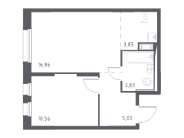 2 ккв (Евро) № 531 Корп.: 1.1 , Секция 5  в ЖК Новые Лаврики