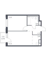 2 ккв (Евро) № 144 Корп.: 1.3 , Секция 2  в ЖК Новые Лаврики