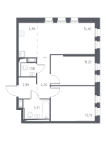 3 ккв (Евро) № 311 Корп.: 1.1 , Секция 4  в ЖК Новые Лаврики