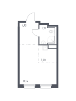 Студия № 461 Корп.: 1.3 , Секция 7  в ЖК Новые Лаврики