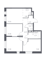 4 ккв (Евро) № 439 Корп.: 1.1 , Секция 5  в ЖК Новые Лаврики