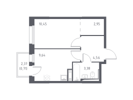 1 ккв № 227 Корп.: 1.1 , Секция 2  в ЖК Новые Лаврики