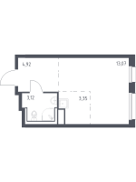 Студия № 553 Корп.: 1.3 , Секция 9  в ЖК Новые Лаврики