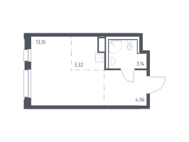 Студия № 173 Корп.: 1.3 , Секция 2  в ЖК Новые Лаврики