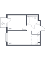 2 ккв (Евро) № 198 Корп.: 1.3 , Секция 3  в ЖК Новые Лаврики
