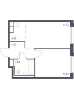 2 ккв (Евро) № 477 Корп.: 1.3 , Секция 8  в ЖК Новые Лаврики