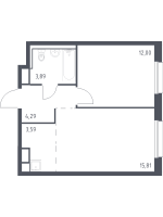 2 ккв (Евро) № 554 Корп.: 1.3 , Секция 9  в ЖК Новые Лаврики